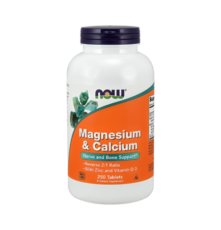 NOW Foods Magnesium & Calcium with Zinc and Vitamin D3 250 Tabletter