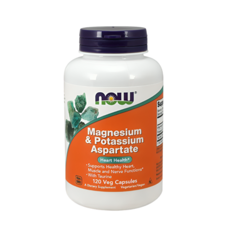 NOW Foods Magnesium & Potassium Aspartate with Taurine 120 Kapslar