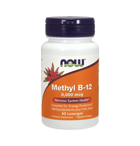 NOW Foods Methyl B-12 with Folic Acid 5000mcg 60 Sugtabletter