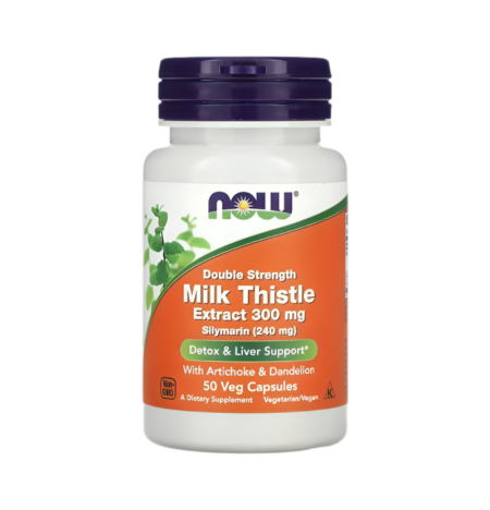 NOW Foods Milk Thistle Extract with Artichoke & Dandelion 300mg Double Strength 50 Kapslar