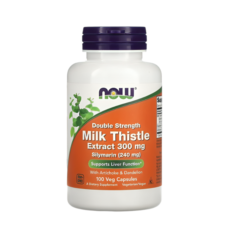 NOW Foods Milk Thistle Extract with Artichoke & Dandelion 300mg Double Strength 100 Kapslar