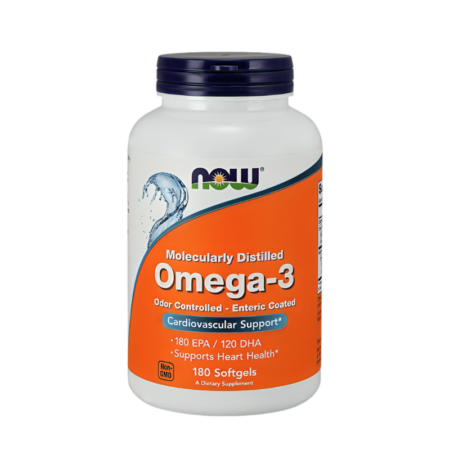 NOW Foods Omega-3 Enterodragerade 180 Mjuka gelkapslar
