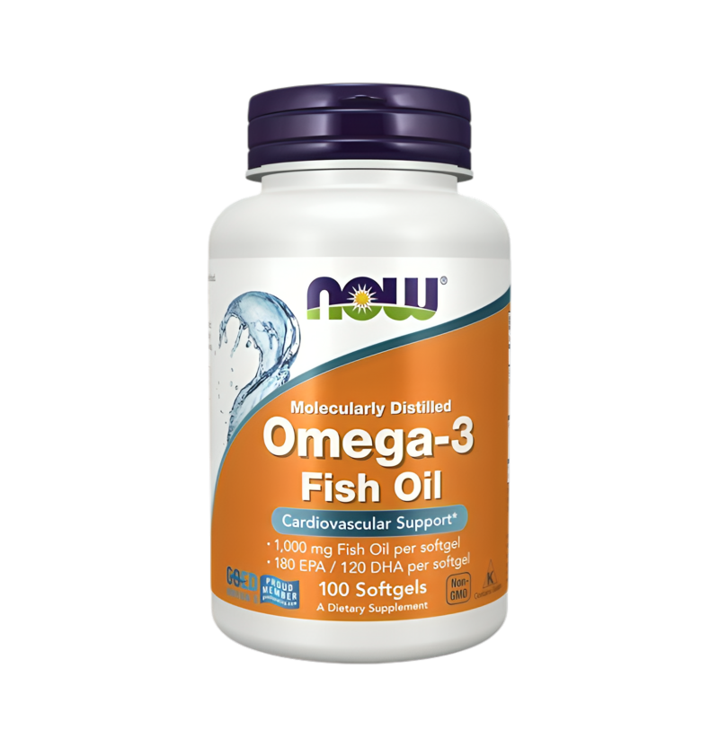NOW Foods Omega-3 Fish Oil Molekylärt destillerad 100 Mjuka Kapslar
