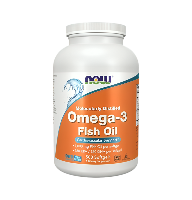 NOW Foods Omega-3 Fish Oil Molekylärt destillerad 500 Mjuka Kapslar