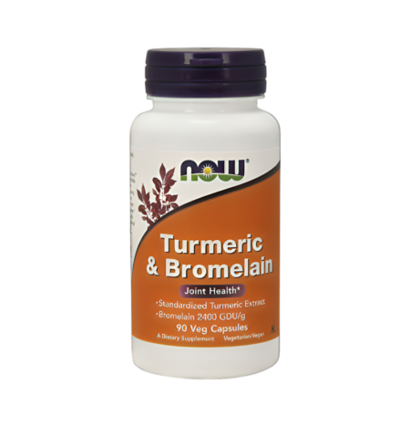 NOW Foods Turmeric & Bromelain 90 Kapslar