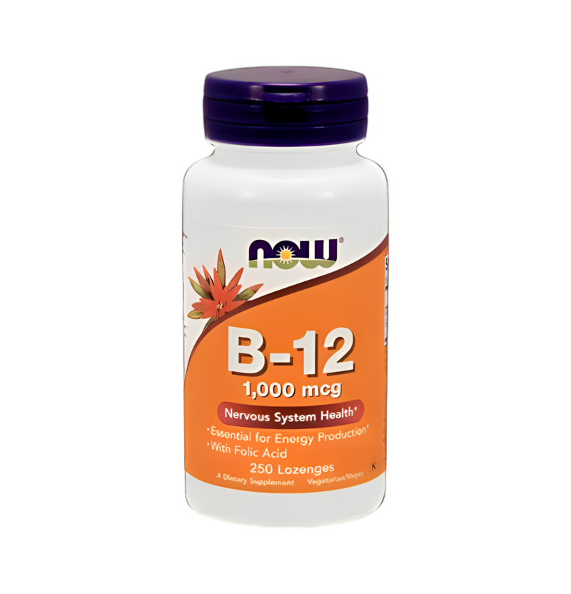 NOW Foods Vitamin B-12 with Folic Acid 1000mcg 250 Sugtabletter