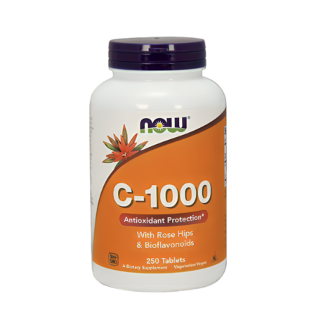 NOW Foods Vitamin C-1000 with Rose Hips & Bioflavonoids 250 Tabletter