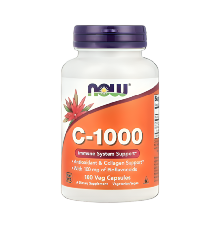 NOW Foods Vitamin C-1000 with 100mg Bioflavonoids 100 Vegetariska Kapslar