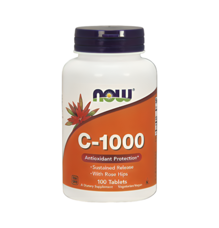 NOW Foods Vitamin C-1000 with Rose Hips Sustained Release 100 Tabletter