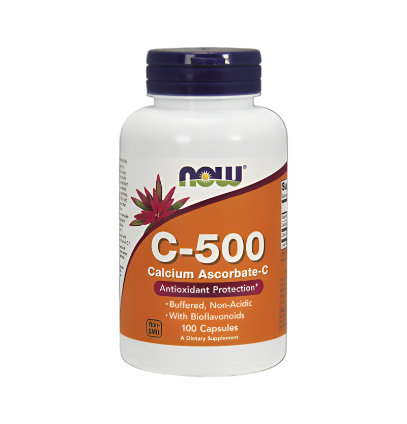 NOW Foods Vitamin C-500 Calcium Ascorbate-C 500mg 100 Kapslar