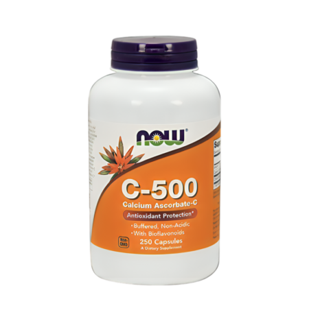 NOW Foods Vitamin C-500 Calcium Ascorbate-C 250 Kapslar