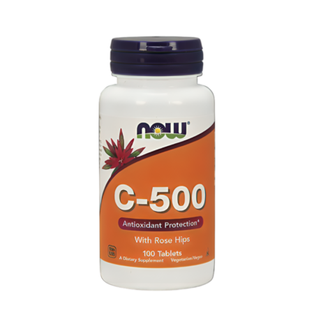 NOW Foods Vitamin C-500 with Rose Hips 100 Tabletter