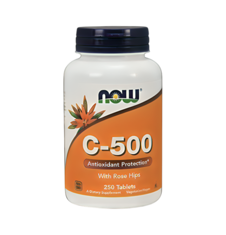 NOW Foods Vitamin C-500 with Rose Hips 250 Tabletter