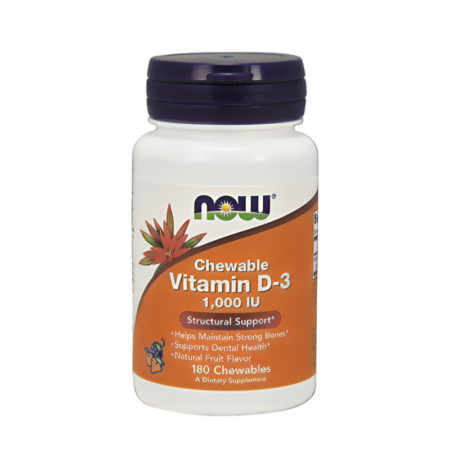 NOW Foods Vitamin D-3 1000IU 180 Tuggtabletter