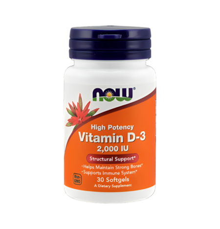 NOW Foods Vitamin D-3 2000IE 30 Kapslar
