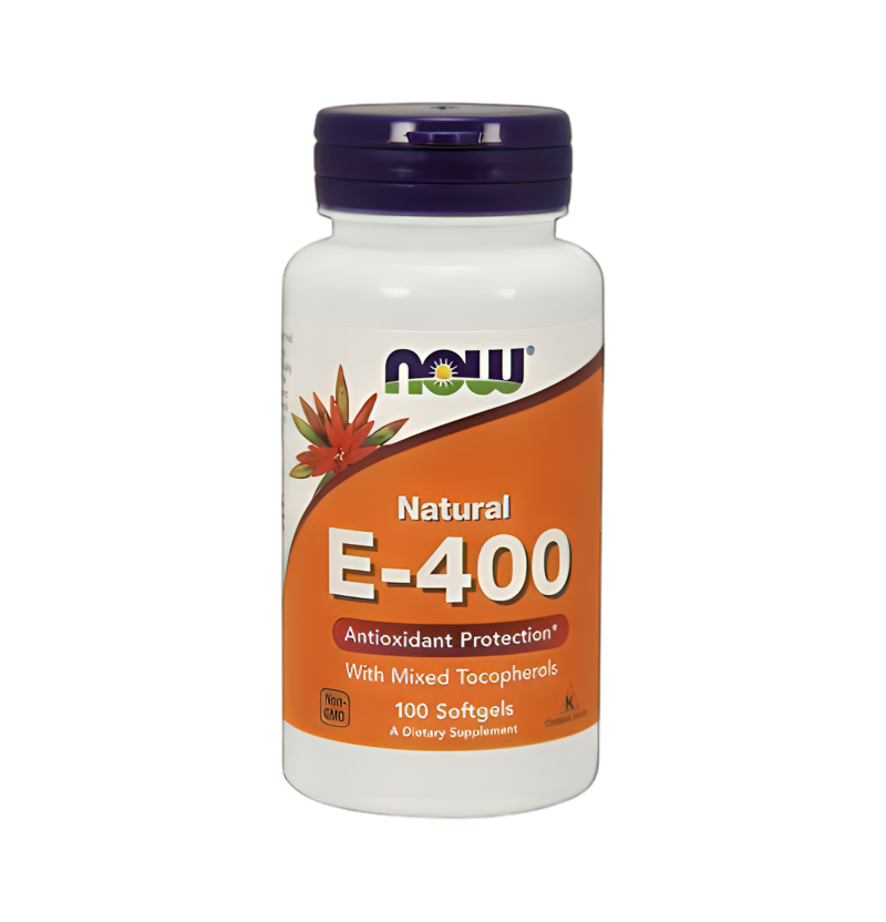 NOW Foods Vitamin E-400 - Natural (Mixed Tocopherols) 100 Mjuka gelkapslar