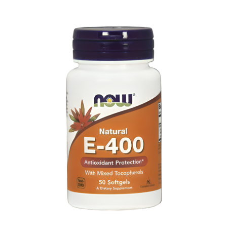 NOW Foods Vitamin E-400 - Natural (Mixed Tocopherols) 50 Mjuka Gelkapslar