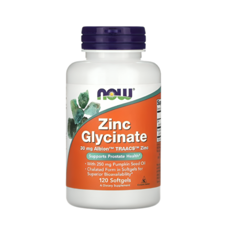 NOW Foods Zinc Glycinate 120 Mjukgelkapslar
