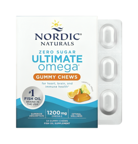 Nordic Naturals Ultimate Omega Gummy Chews 1200mg Tropical Fruit 54 Gummisar
