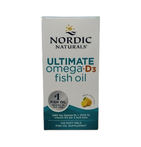 Nordic Naturals Ultimate Omega-D3 Fish Oil 1280mg Lemon 120 Mjukgelkapslar
