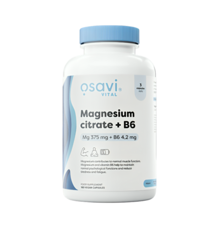 Osavi Magnesium Citrate + B6 375mg + 4.2mg 180 Kapslar