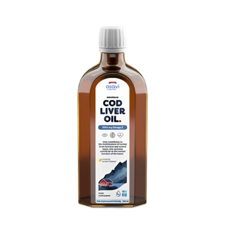 Osavi Norwegian Cod Liver Oil 1000mg Omega 3 (Lemon) 250ml