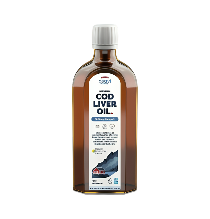 Osavi Norwegian Cod Liver Oil 1000mg Omega 3 (Lemon-Mint) 250ml