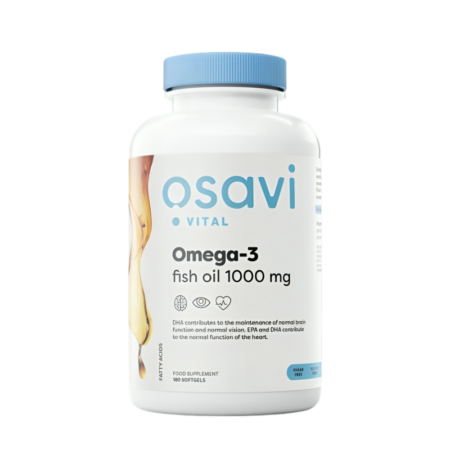 Osavi Omega-3 Fish Oil molekylärt destillerad 1000mg 180 Mjukgelkapslar