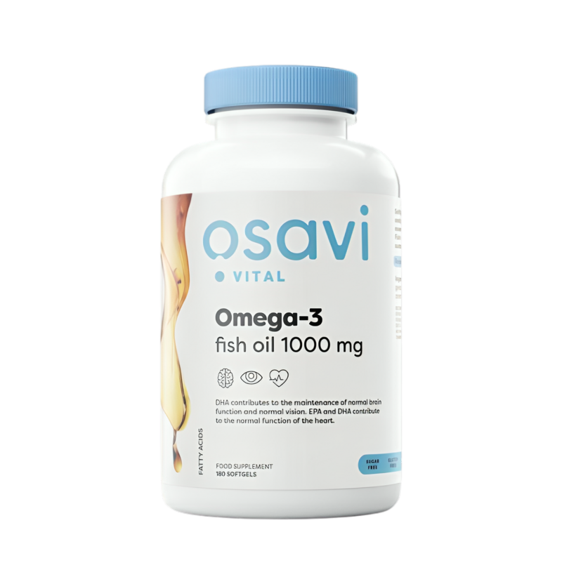Osavi Omega-3 Fish Oil molekylärt destillerad 1000mg 180 Mjukgelkapslar