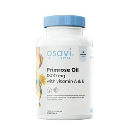 Osavi Primrose Oil with Vitamin A & E 1800mg 90 Mjukgelkapslar