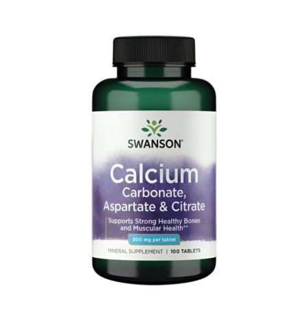 Swanson Calcium Carbonate, Aspartate & Citrate 500mg 100 Tabletter
