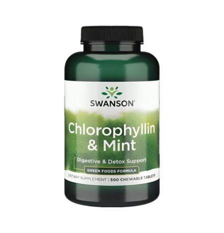 Swanson Chlorophyllin & Mint 500 Tuggtabletter