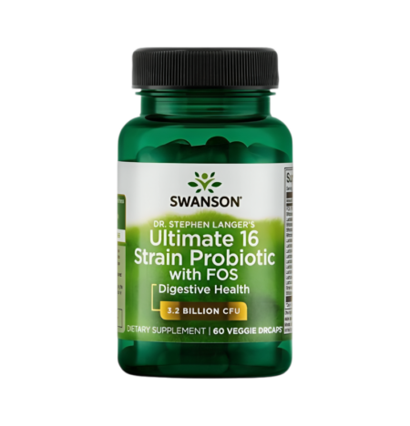 Swanson Dr. Stephen Langer's Ultimate 16 Strain Probiotic with FOS 3.2 Billion CFU 60 Kapslar