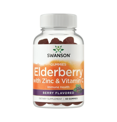 Swanson Elderberry Gummies with Zinc & Vitamin C, Berry 60 Gummitabletter