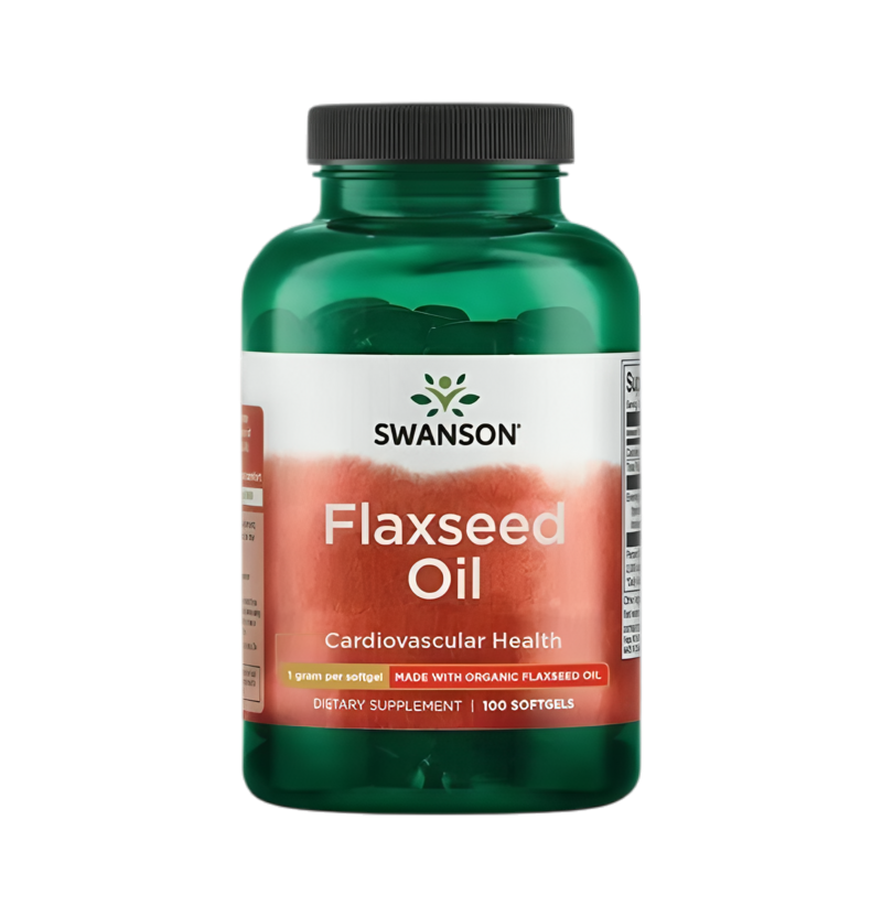 Swanson Flaxseed Oil 1000mg 100 Mjukgelkapslar