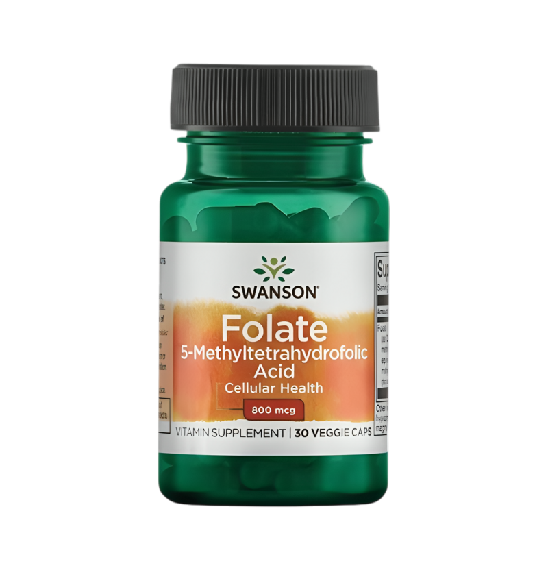 Swanson Folate (5-Methyltetrahydrofolic Acid) 800µg 30 Kapslar