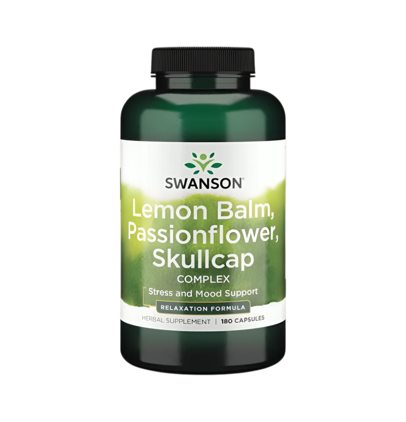 Swanson Lemon Balm, Passionflower, Skullcap Complex 180 Kapslar