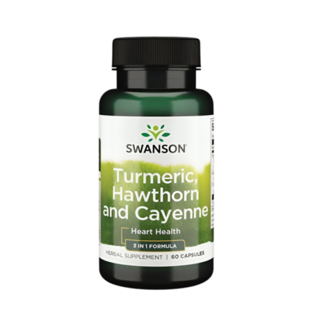 Swanson Turmeric, Hawthorn and Cayenne 60 Kapslar