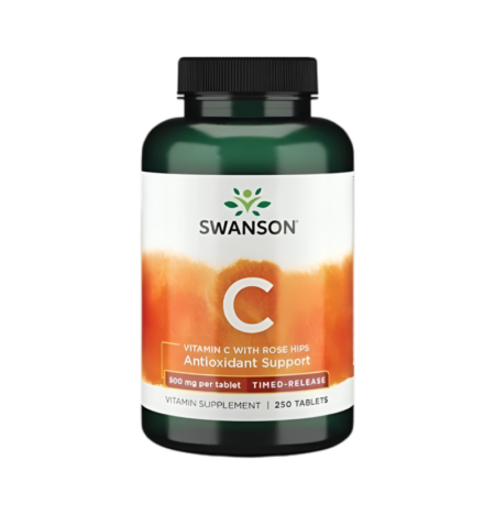 Swanson Vitamin C with Rose Hips Timed-Release 500mg 250 Tabletter