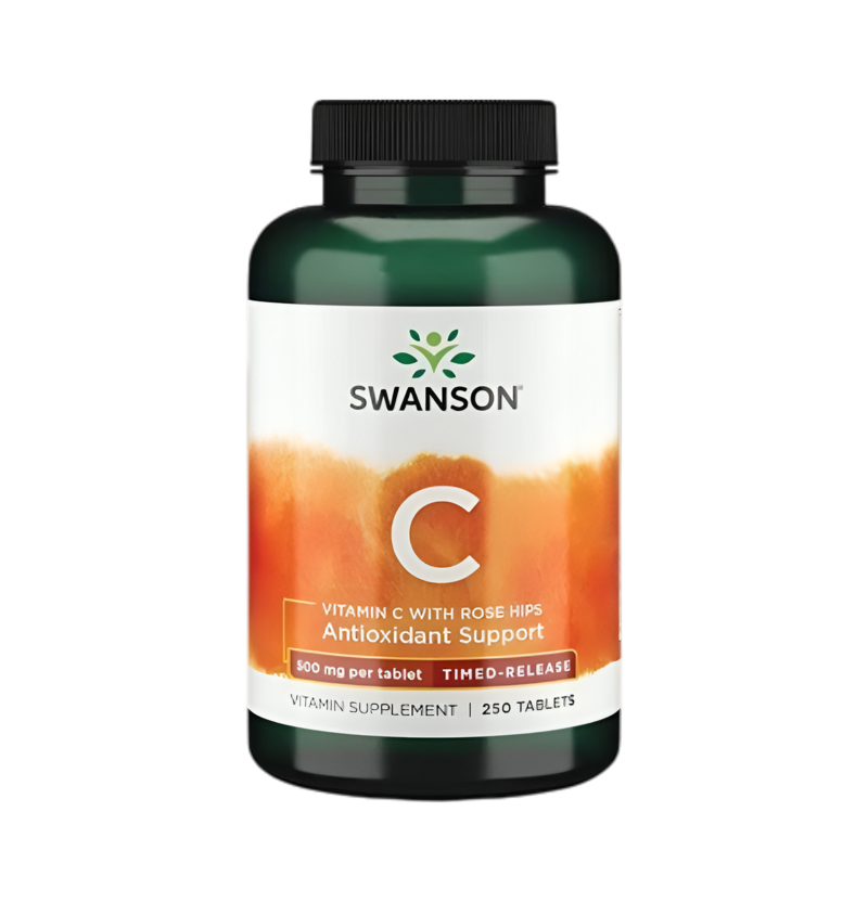 Swanson Vitamin C with Rose Hips Timed-Release 500mg 250 Tabletter