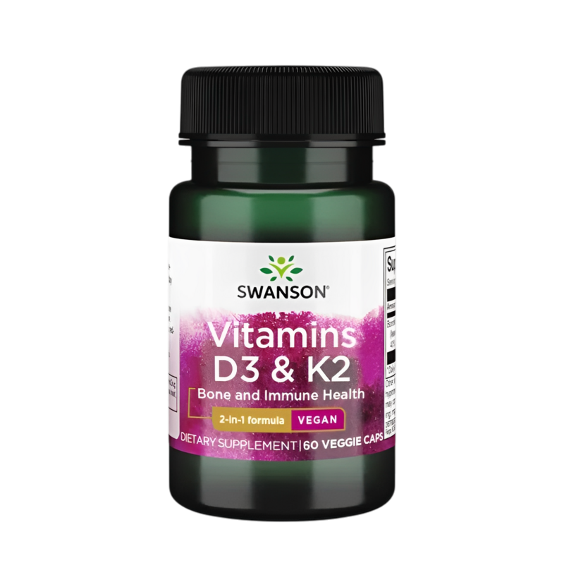 Swanson Vitamins D3 & K2 50µg & 75µg 60 Kapslar