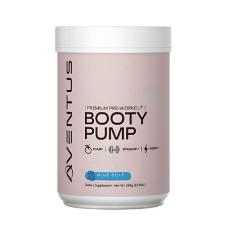 Aventus Supplements Booty Pump - Premium Pre-Workout, Blue Bolt - 390g