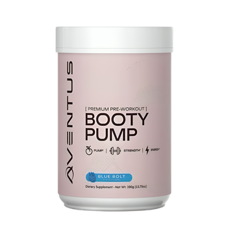 Aventus Supplements Booty Pump - Premium Pre-Workout, Blue Bolt - 390g