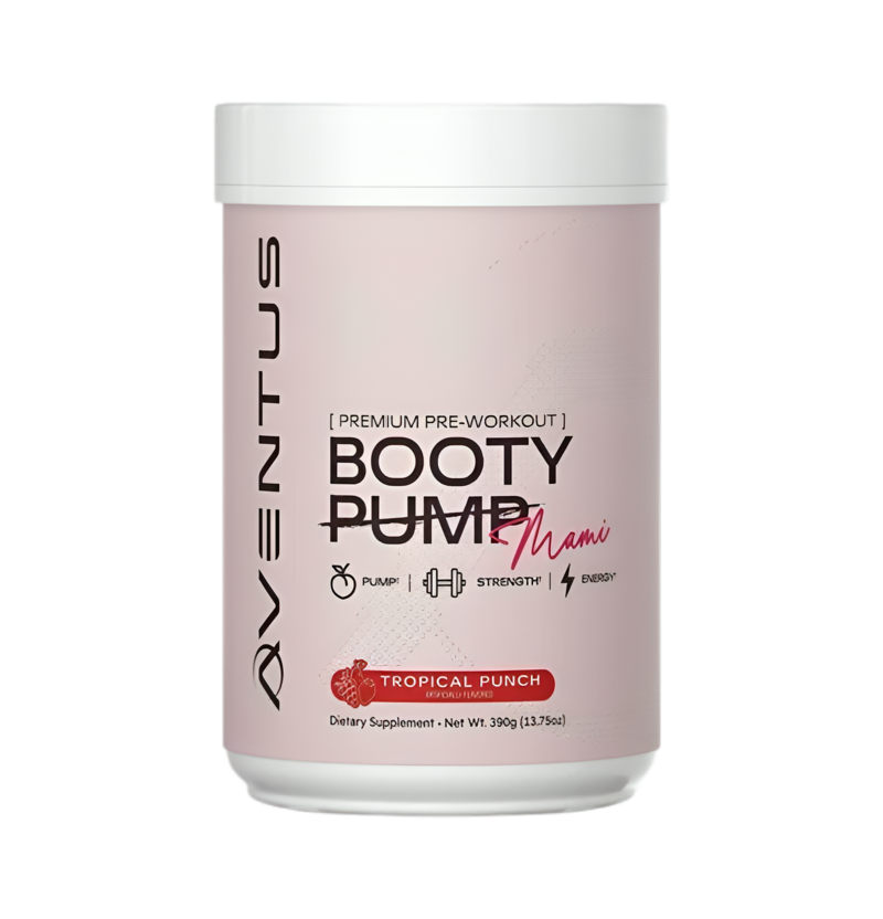 Aventus Supplements Booty Pump - Premium Pre-Workout, Mami Tropical Punch - 390g
