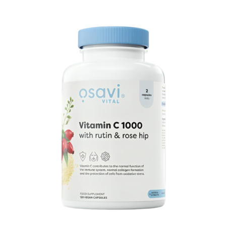 Osavi Vitamin C 1000mg med Rutin & Rose Hip 120 Veganska Kapslar