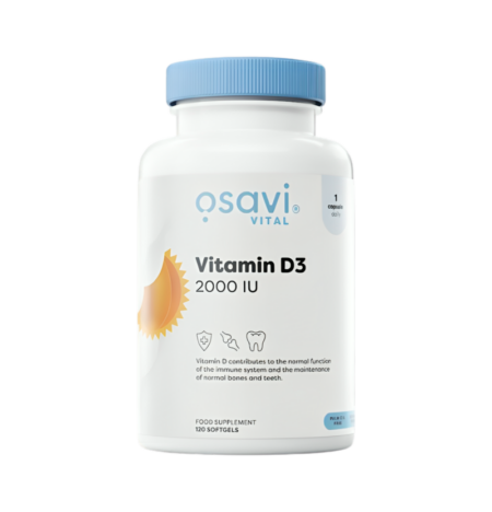 Osavi Vitamin D3 2000IU 120 Mjuka gelkapslar