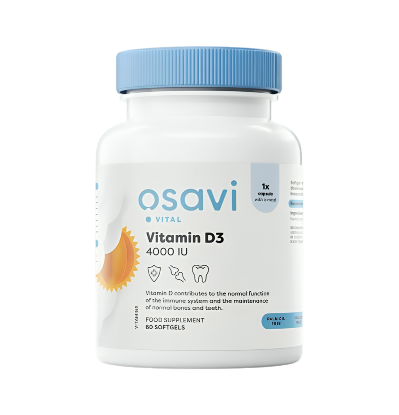 Osavi Vitamin D3 4000IU 60 Mjuka gelkapslar