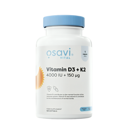 Osavi Vitamin D3 + K2 4000IU + 150mcg 120 Mjuka kapslar