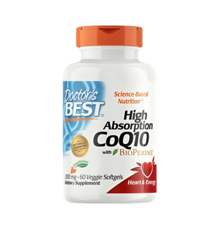 Doctor's Best High Absorption CoQ10 with BioPerine 200mg 60 Vegetariska mjukgelkapslar