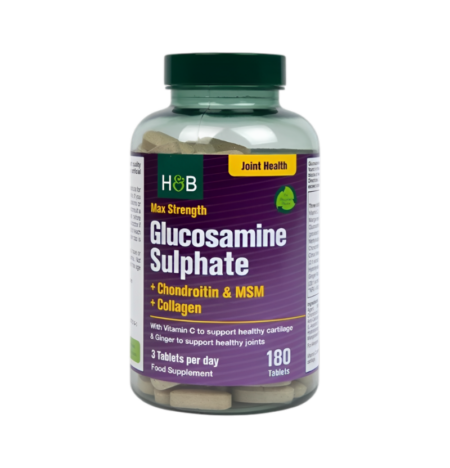 Holland & Barrett Max Strength Glucosamine Sulphate + Chondroitin & MSM + Collagen 180 Tabletter